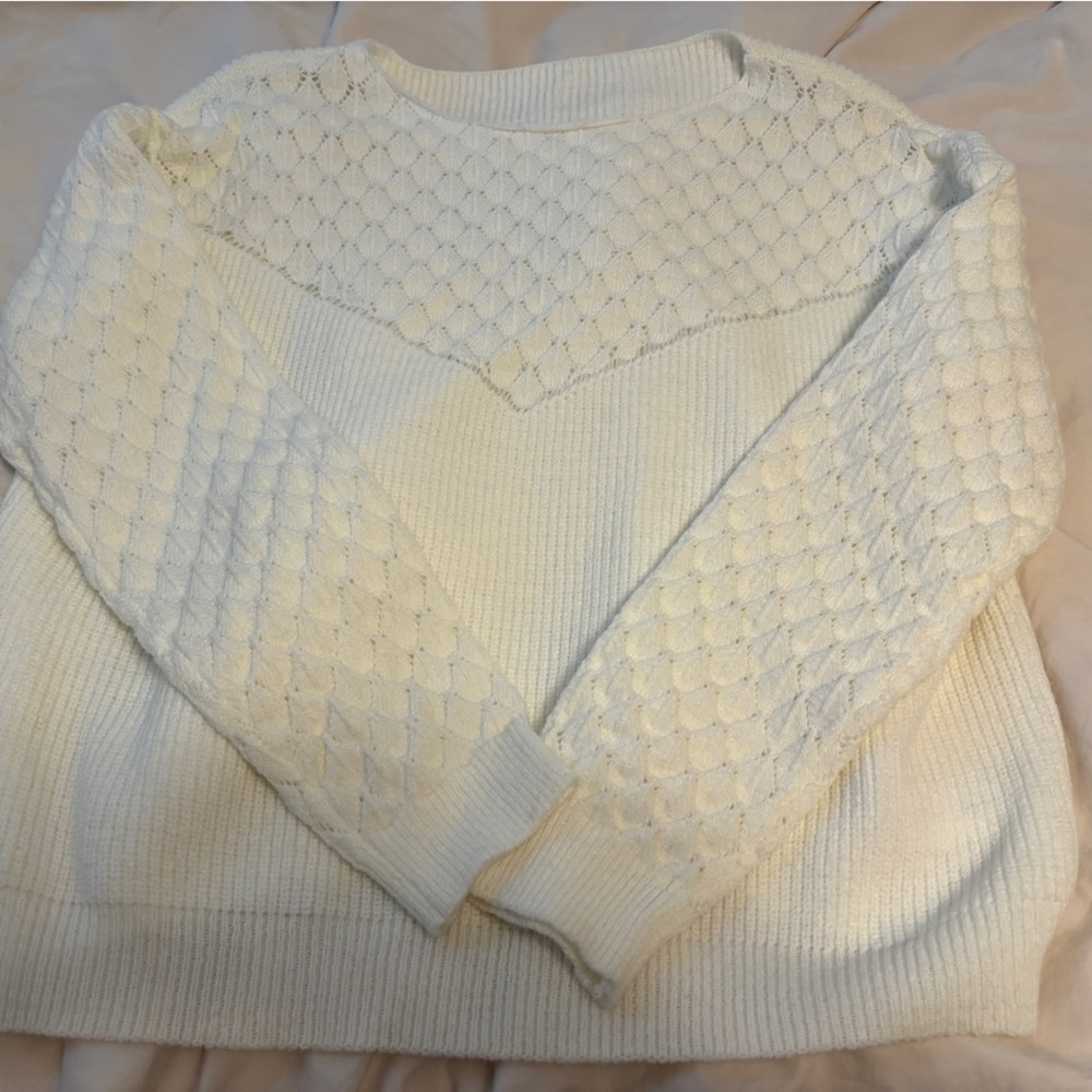 Cupshe Cream Textured Knit Sweater
